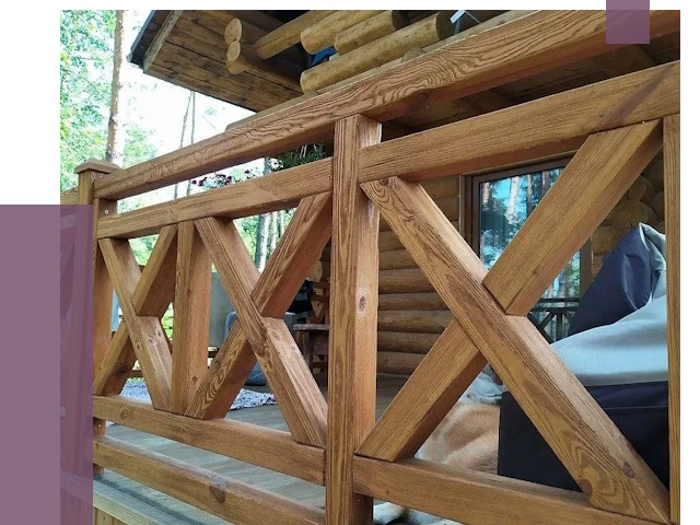 Деревянные перила под ключ в Кизилюрте от 7745 руб. 