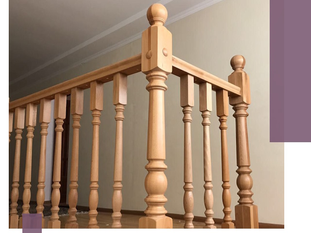 Деревянные перила на заказ в Кизилюрте: монтаж и изготовление