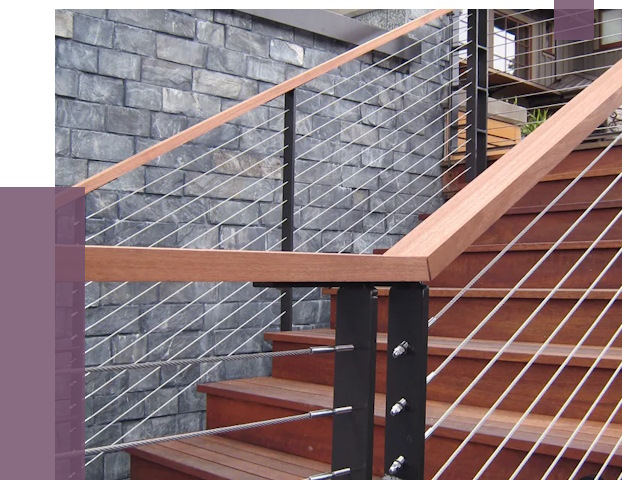 Тросовые перила под ключ в Кизилюрте от 7848 руб.