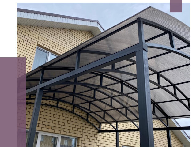 Монтаж козырьков в Кизилюрте от 11617 руб. | ПРОЛЁТ-Кзт