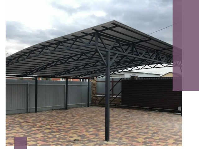 Недорогие навесы под ключ в Кизилюрте — изготовление и монтаж