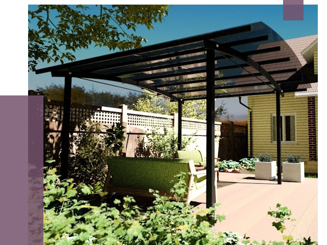 Навесы для террасы в Кизилюрте от 13166 руб. под ключ | ПРОЛЁТ-Кзт