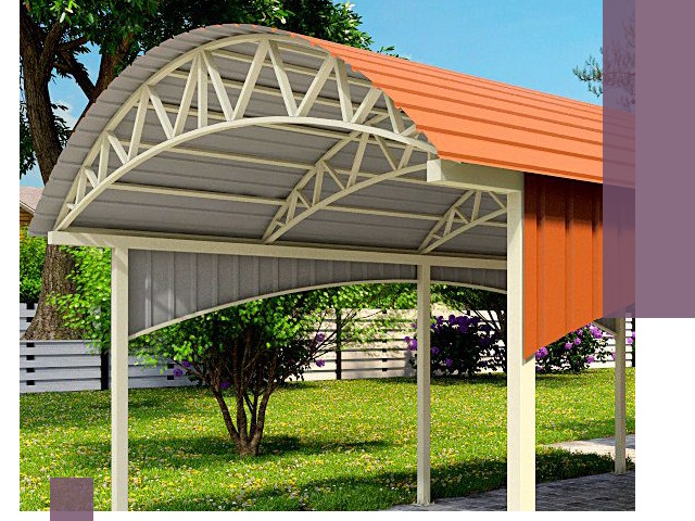 Навесы из профнастила под ключ в Кизилюрте — установка и монтаж