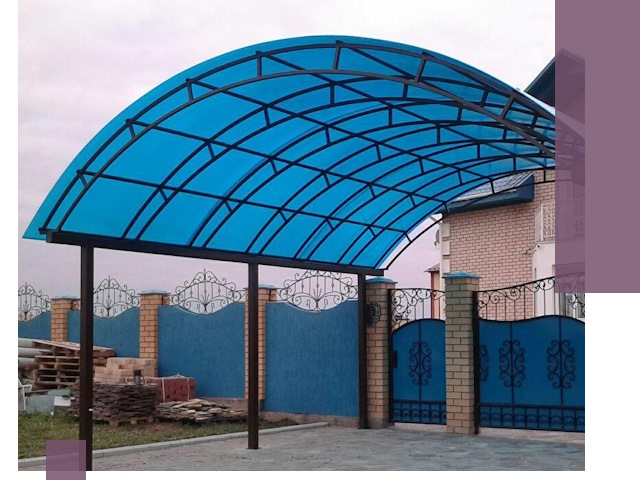 Арочные навесы под ключ в Кизилюрте — изготовление и монтаж