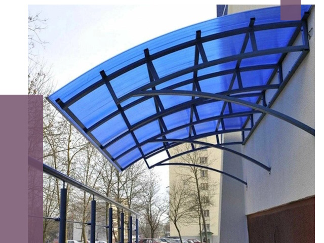 Козырьки из поликарбоната в Кизилюрте от 4337 руб. под ключ | ПРОЛЁТ-Кзт