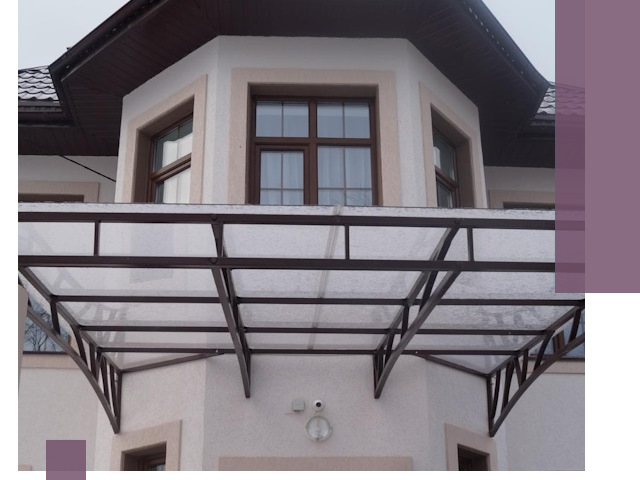 Козырьки из поликарбоната под ключ в Кизилюрте