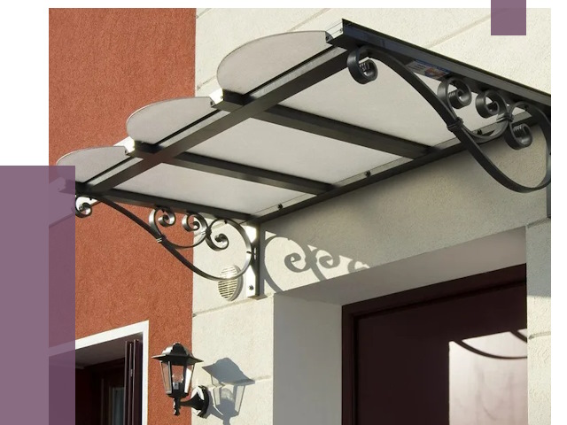 Односкатные козырьки в Кизилюрте от 8467 руб.  | ПРОЛЁТ-Кзт