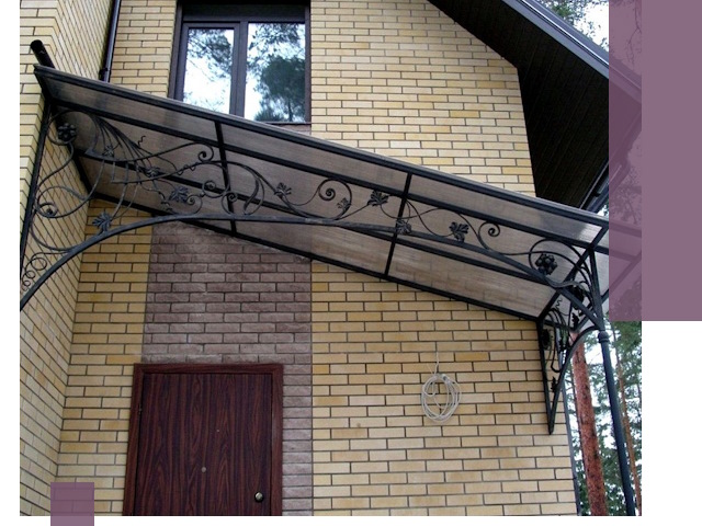 Односкатные козырьки из металла под ключ в Кизилюрте