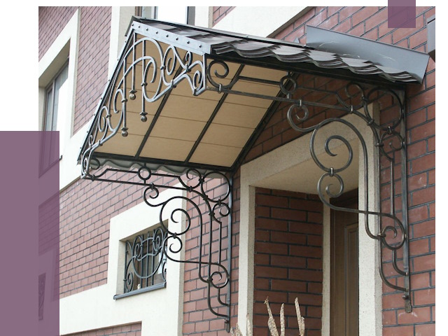 Двускатные козырьки в Кизилюрте под ключ от 12908 руб.