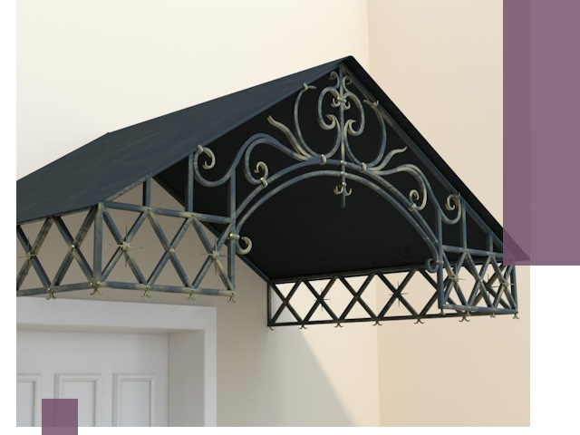 Двускатные металлические козырьки под ключ в Кизилюрте